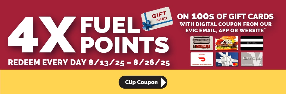4X Fuel Points on Gift Cards