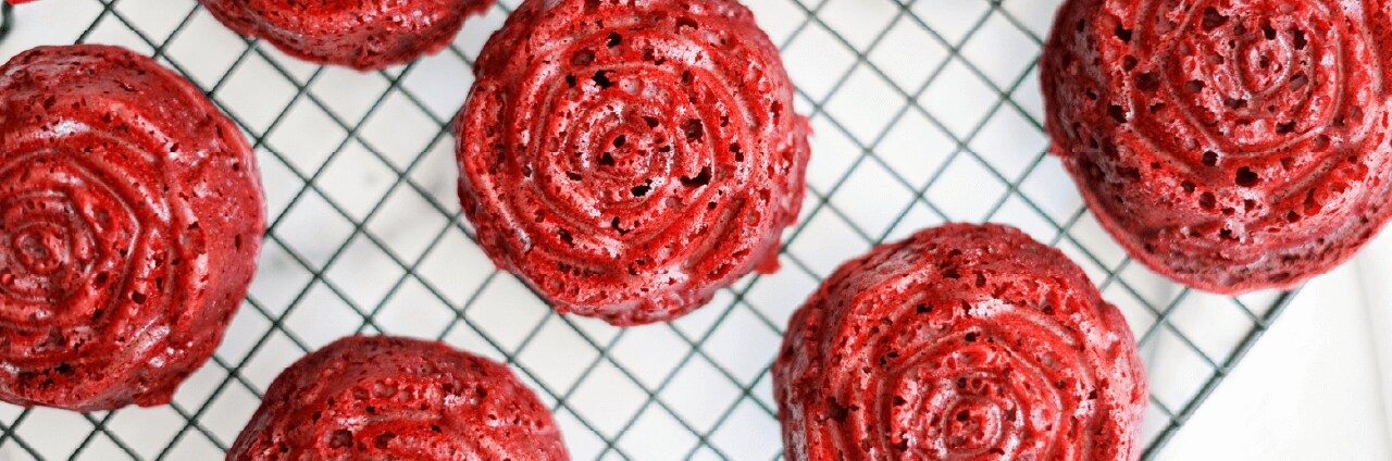Red Velvet Mini Bundt Cakes
