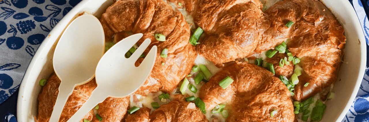 Ham & Cheese Croissant Breakfast Casserole
