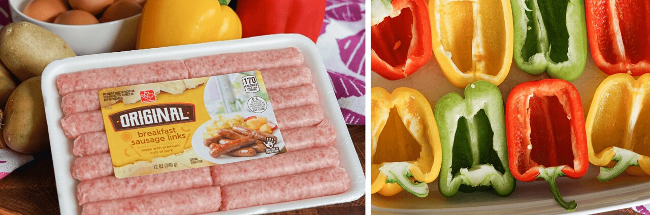 Sausage and Egg Bell Pepper Boats