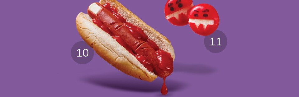 Bloody finger hotdogs and dracula cheese bites