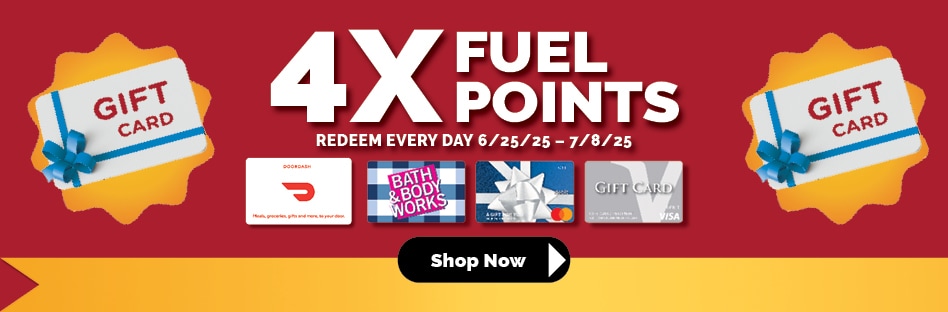 4X Fuel Points on Gift Cards