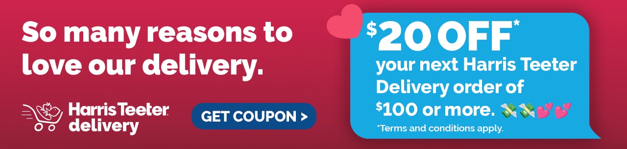 Save $20 when you spend $100 or more on HT Delivery! 